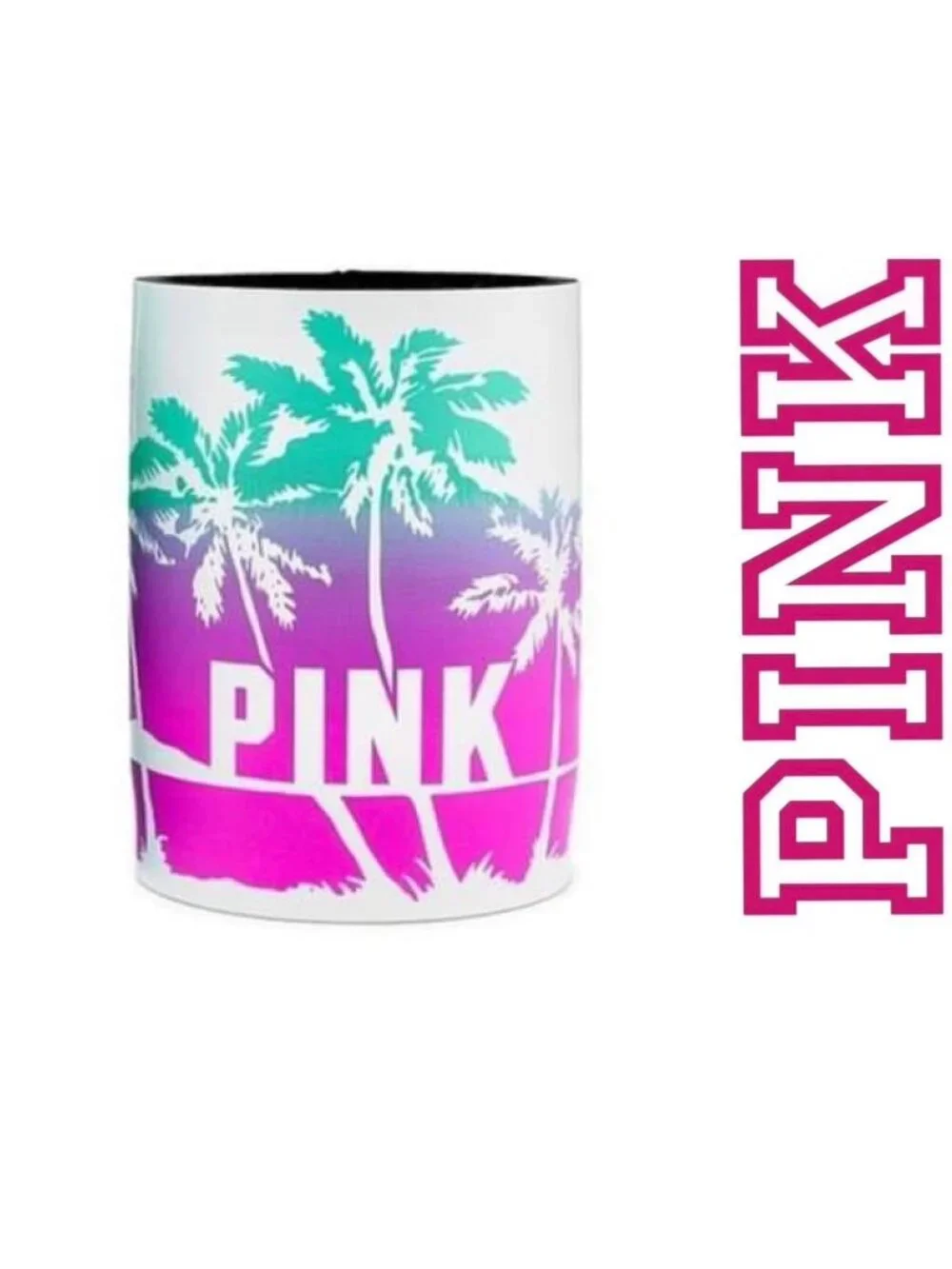 Victoria’s Secret PINK | White Tropical Palm Insulated Koozie